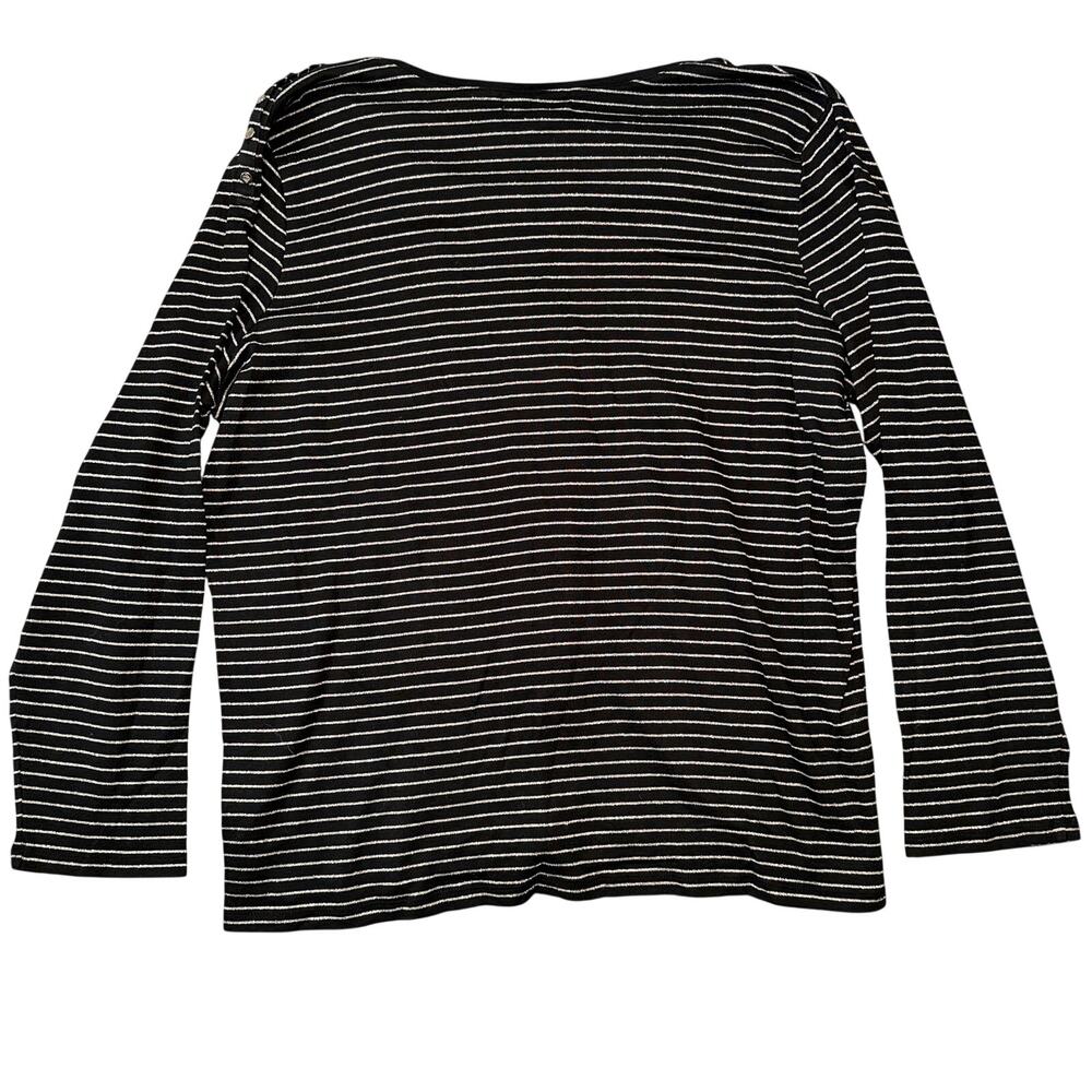 LAUREN RALPH LAUREN Plus Size Long Sleeve Striped Top - Picture 5 of 7
